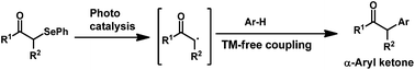 Graphical abstract: Transition-metal-free photoredox intermolecular α-arylation of ketones