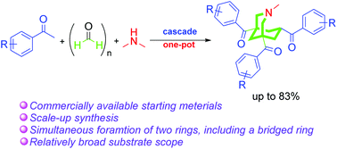 Graphical abstract: Facile one-pot synthesis of a 3-azabicyclo[3.3.1]nonane scaffold by a tandem Mannich reaction