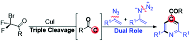 Graphical abstract: Copper-catalyzed regioselective cyclization of vinyl azides by gem-difluoromethylene for trisubstituted pyridines