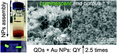 Graphical abstract: A highly luminescent porous metamaterial based on a mixture of gold and alloyed semiconductor nanoparticles