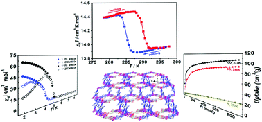 Graphical abstract: A dynamic microporous magnet exhibiting room-temperature thermal hysteresis, variable magnetic ordering temperatures and highly selective adsorption for CO2