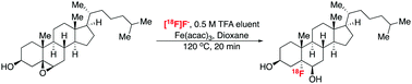 Graphical abstract: Ring opening of epoxides with [18F]FeF species to produce [18F]fluorohydrin PET imaging agents