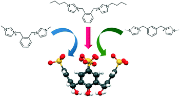 Graphical abstract: Influence of ortho- and meta-substituted N-heterocyclic dications towards the self-assembly of p-sulfonatocalix[4]arene