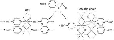 Graphical abstract: 4-Cyanopyridine complexes [MX2(4-CNpy)x]n (with X = Cl, Br and x = 1, 2): crystal structures, thermal properties and a comparison with [MX2(3-CNpy)x]n complexes