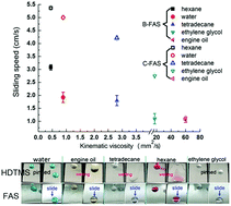 Graphical abstract: Lyophobic slippery surfaces on smooth/hierarchical structured substrates and investigations of their dynamic liquid repellency