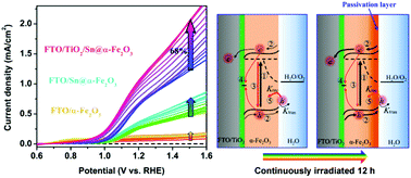 Graphical abstract: Self-improvement of solar water oxidation for the continuously-irradiated hematite photoanode
