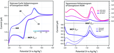 Graphical abstract: Electrochemical characterization of natural organic matter by direct voltammetry in an aprotic solvent