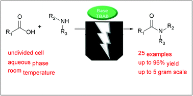 Graphical abstract: Electrochemical N-acylation synthesis of amides under aqueous conditions