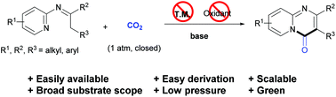 Graphical abstract: Transition-metal-free lactamization of C(sp3)–H bonds with CO2: facile generation of pyrido[1,2-a]pyrimidin-4-ones