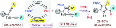 Graphical abstract: An unconventional sulfur-to-selenium-to-carbon radical transfer: chemo-and regioselective cyclization of yne-ynamides