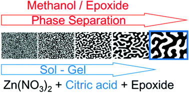 Graphical abstract: Preparation of zinc oxide with a three-dimensionally interconnected macroporous structure via a sol–gel method accompanied by phase separation