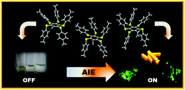 Graphical abstract: Pentasulfurated benzene-cored asterisks: relationship between crystal structure and luminescence properties