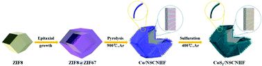 Graphical abstract: Fabrication of an anode composed of a N, S co-doped carbon nanotube hollow architecture with CoS2 confined within: toward Li and Na storage