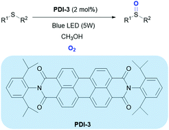 Graphical abstract: Visible-light photocatalytic aerobic oxidation of sulfides to sulfoxides with a perylene diimide photocatalyst
