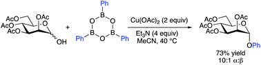 Graphical abstract: Copper-mediated anomeric O-arylation with organoboron reagents