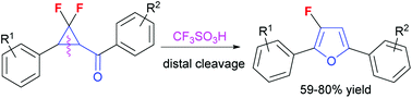 Graphical abstract: Synthesis of 3-fluoro-2,5-disubstituted furans through ring expansion of gem-difluorocyclopropyl ketones