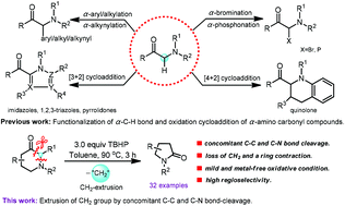 Graphical abstract: TBHP promoted demethylation of α-amino carbonyl compounds: a concise approach to substituted γ-lactams
