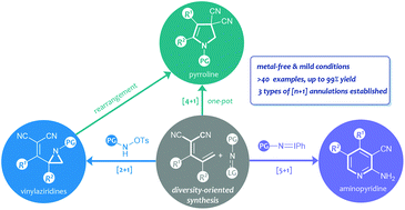 Graphical abstract: Synthetic approach to skeletally diverse nitrogen heterocycles from dicyano-2-methylenebut-3-enoates
