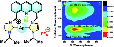 Graphical abstract: Blue-emitting acridine-tagged silver(i)-bis-N-heterocyclic carbene