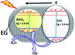 Graphical abstract: Interrogating solar photoelectrocatalysis on an exfoliated graphite–BiVO4/ZnO composite electrode towards water treatment