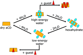 Graphical abstract: Smart control of guest inclusion by α-cyclodextrin using its hydration history