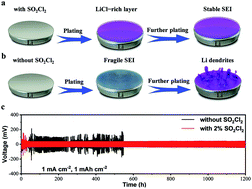 Graphical abstract: Sulfuryl chloride as a functional additive towards dendrite-free and long-life Li metal anodes