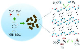 Graphical abstract: Bimetal–MOF nanosheets as efficient bifunctional electrocatalysts for oxygen evolution and nitrogen reduction reaction