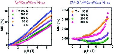 Graphical abstract: High unsaturated room-temperature magnetoresistance in phase-engineered MoxW1−xTe2+δ ultrathin films
