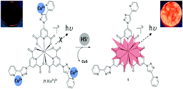 Graphical abstract: A highly efficient red-emitting luminescent paper-based chemosensor for hydrogen sulfide