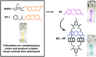 Graphical abstract: Supramolecular optimization of the visual contrast for colorimetric indicator assays that release resorufin dye