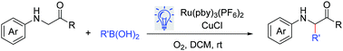 Graphical abstract: Visible-light promoted α-alkylation of glycine derivatives with alkyl boronic acids