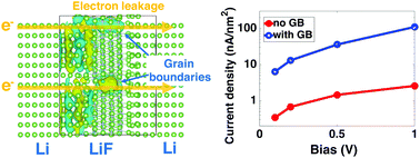 Graphical abstract: Electron leakage through heterogeneous LiF on lithium–metal battery anodes