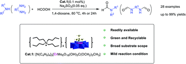 Graphical abstract: Chromium-catalysed efficient N-formylation of amines with a recyclable polyoxometalate-supported green catalyst