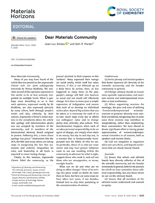 Dear Materials Community