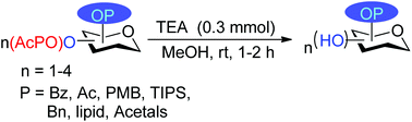 Graphical abstract: Triethylamine-methanol mediated selective removal of oxophenylacetyl ester in saccharides