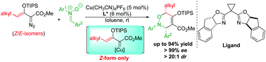 Graphical abstract: Copper(i)-catalyzed highly enantioselective [3 + 3]-cycloaddition of γ-alkyl enoldiazoacetates with nitrones