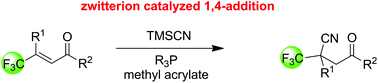 Graphical abstract: Phosphine-catalyzed conjugate cyanation of β-trifluoromethyl enones: access to α-trifluoromethyl γ-carbonyl nitriles