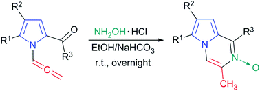 Graphical abstract: Ambient access to a new family of pyrrole-fused pyrazine nitrones via 2-carbonyl-N-allenylpyrroles