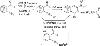 Graphical abstract: Rapid synthesis of 3-amino-1H-isochromene from ortho-ynamidyl het(aryl) aldehyde derivatives