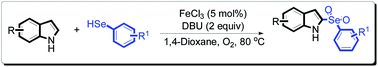 Graphical abstract: Iron-catalyzed tandem reaction of C–Se bond coupling/selenosulfonation of indols with benzeneselenols