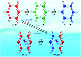 Graphical abstract: Chameleonic layered metal–organic frameworks with variable charge-ordered states triggered by temperature and guest molecules