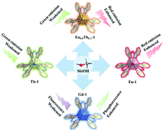 Graphical abstract: Reverse photoluminescence responses of Ln(iii) complexes to methanol vapor clarify the differentiated energy transfer pathway and potential for methanol detection and encryption