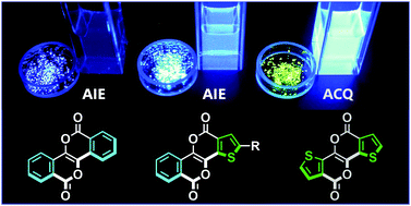 Graphical abstract: Structure–property relationship in contrasting aggregation-induced enhancement/quenching of emission in rigid aromatic molecules
