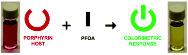 Graphical abstract: Porphyrin-based colorimetric sensing of perfluorooctanoic acid as proof of concept for perfluoroalkyl substance detection