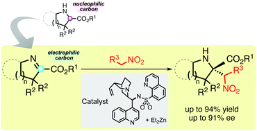 Graphical abstract: Asymmetric synthesis of tetrasubstituted cyclic amines via aza-Henry reaction using cinchona alkaloid sulfonamide/zinc(ii) catalysts