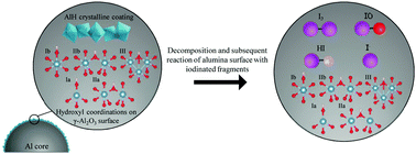 Graphical abstract: Adsorption and exchange reactions of iodine molecules at the alumina surface: modelling alumina-iodine reaction mechanisms