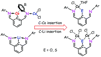 Graphical abstract: One-pot synthesis of cobalt complexes with 2,6-bis(arylimino)phenoxyl/phenthioxyl ligands and catalysis on isoprene polymerization