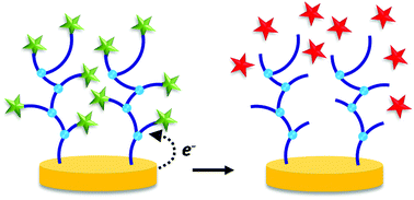 Graphical abstract: Efficient construction of a redox responsive thin polymer layer on glassy carbon and gold surfaces for voltage-gated delivery applications