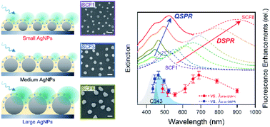 Graphical abstract: Metal-enhanced fluorescence of dyes with quadrupole surface plasmon resonance of silver nanoparticles