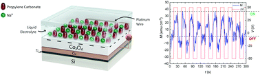 Graphical abstract: Dynamic electric-field-induced magnetic effects in cobalt oxide thin films: towards magneto-ionic synapses